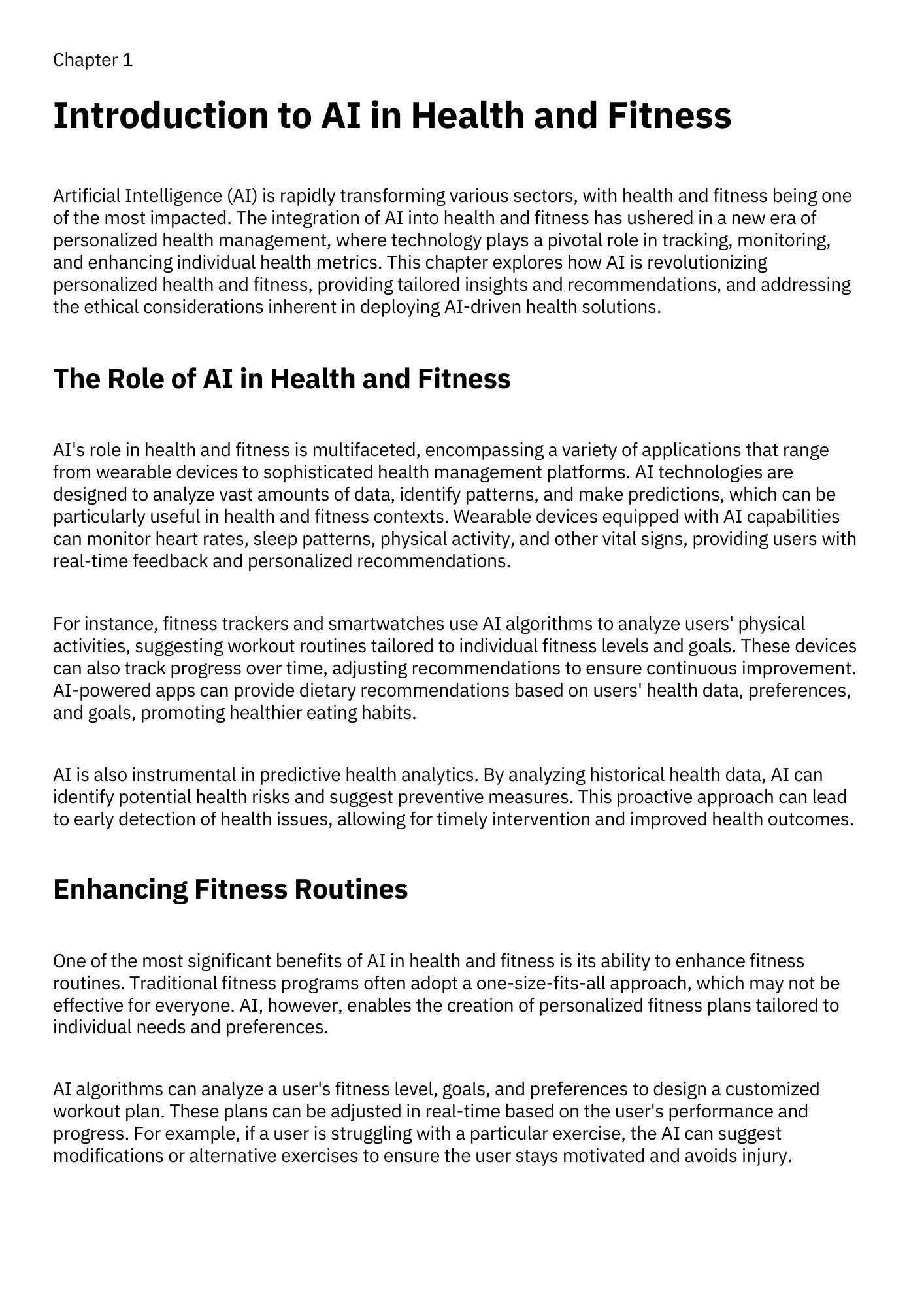 AI in Personalized Health and Fitness