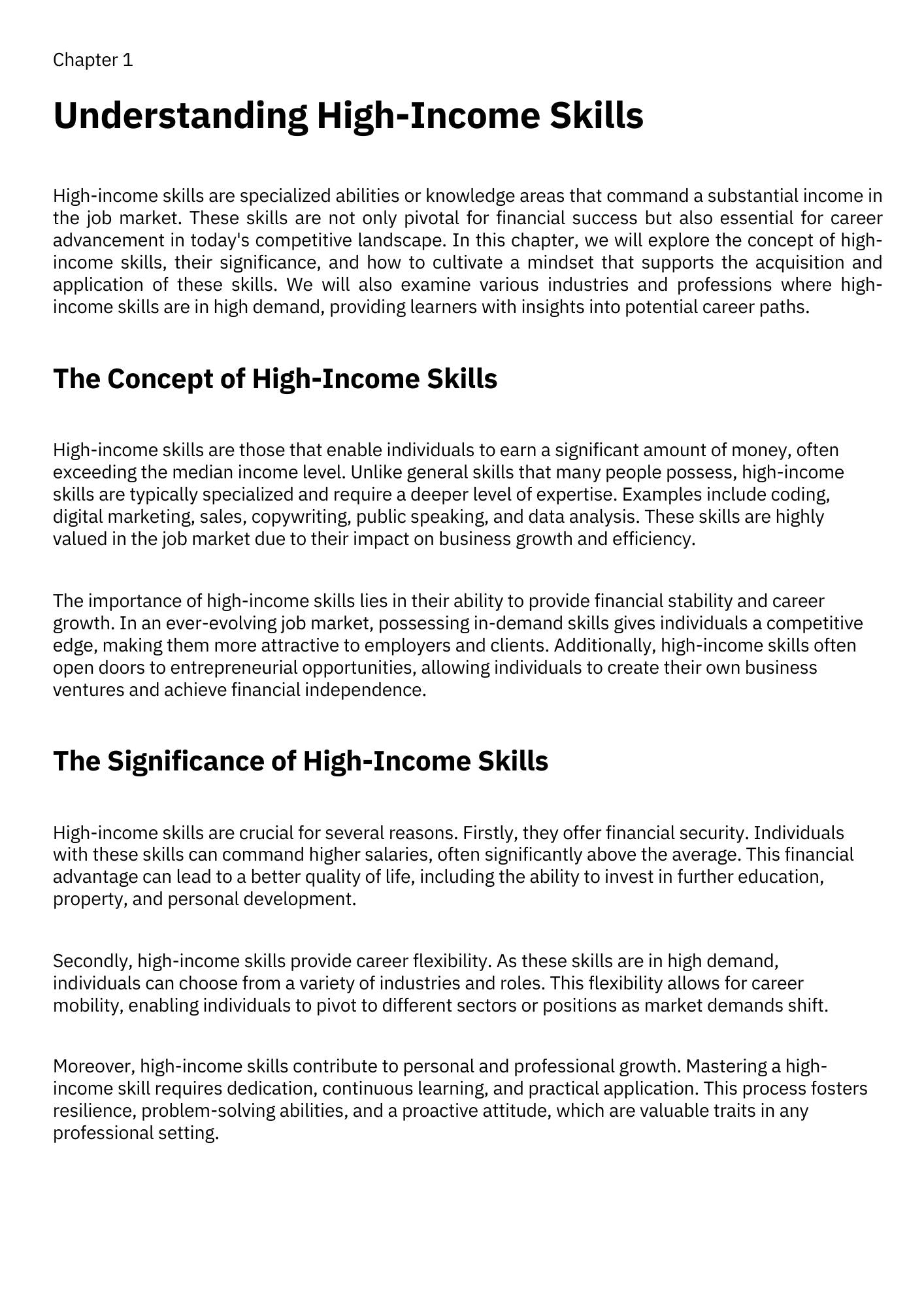 Mastering High Income Skills