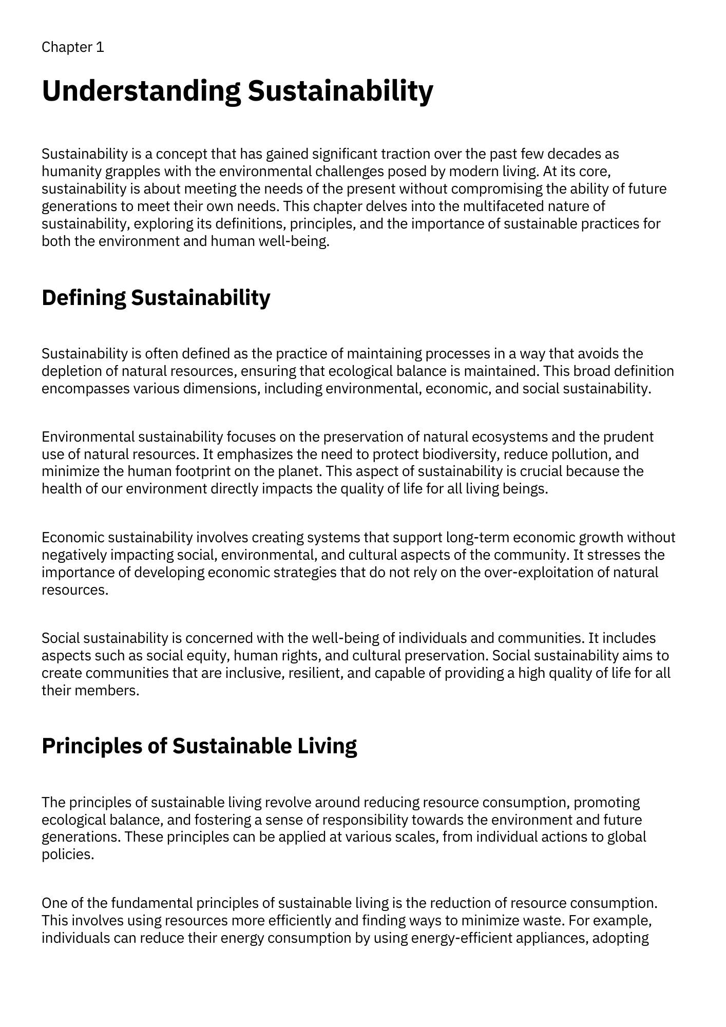 Introduction to Sustainable Living