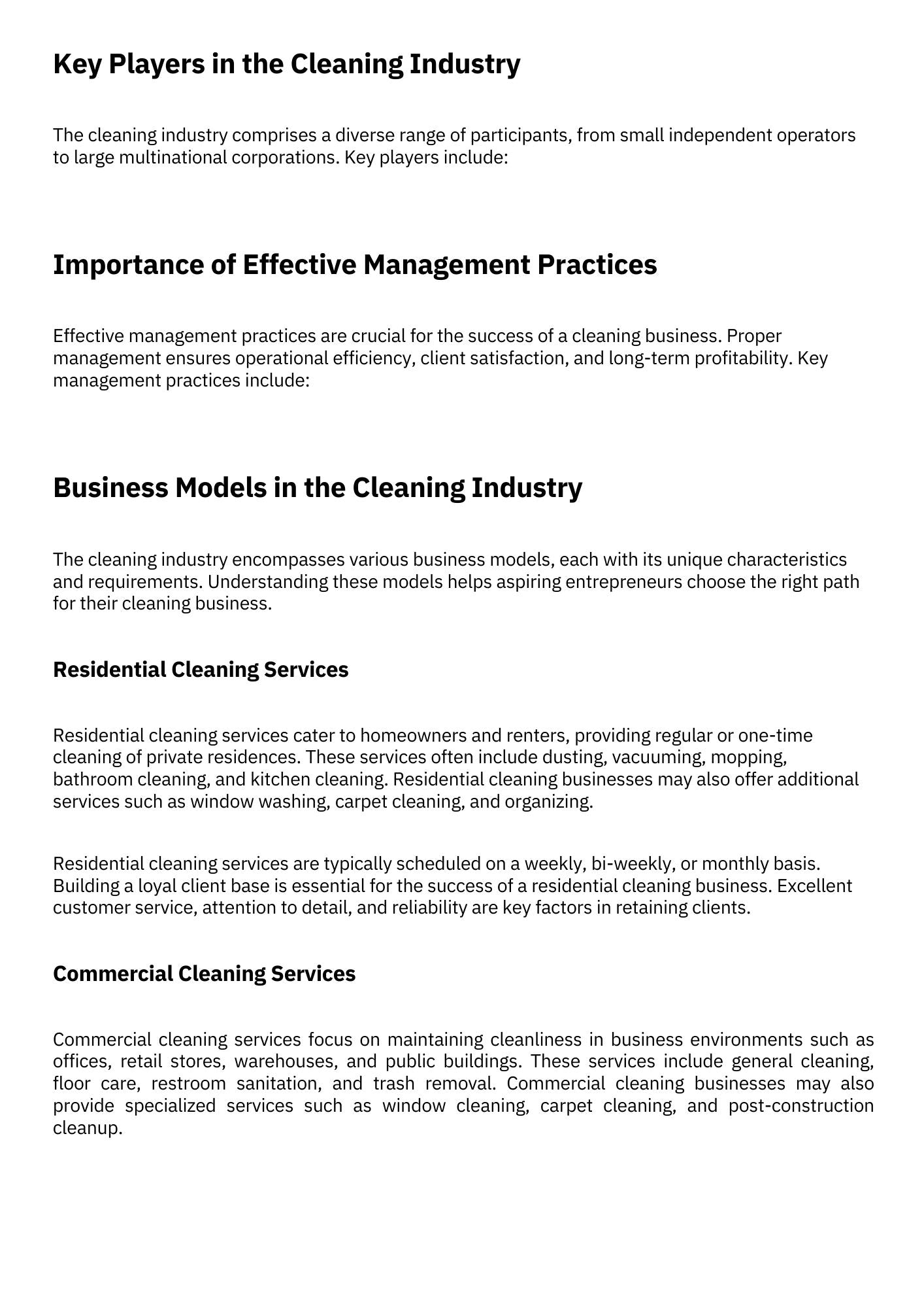 Cleaning Business Management