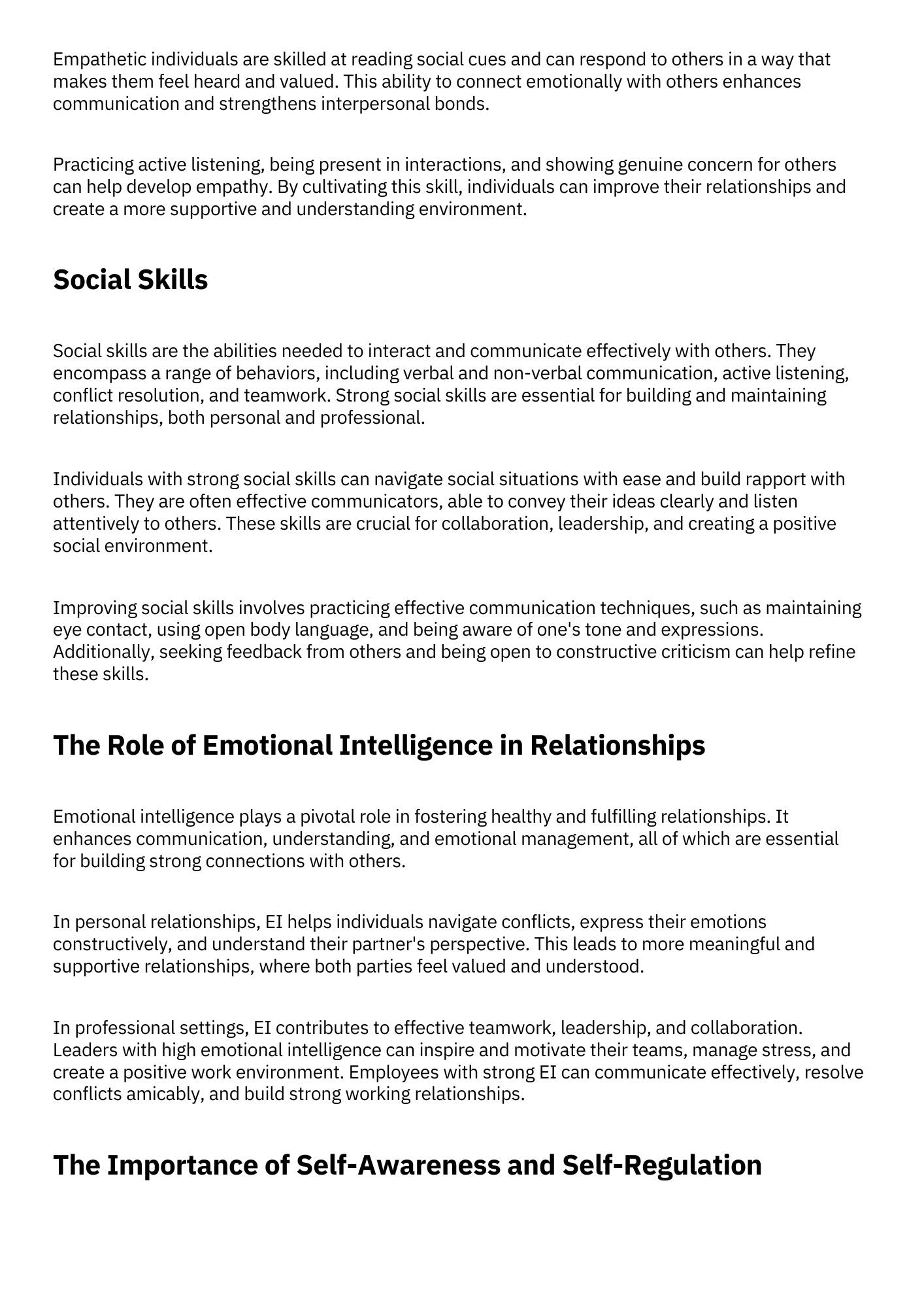 Building Emotional Intelligence in Relationships